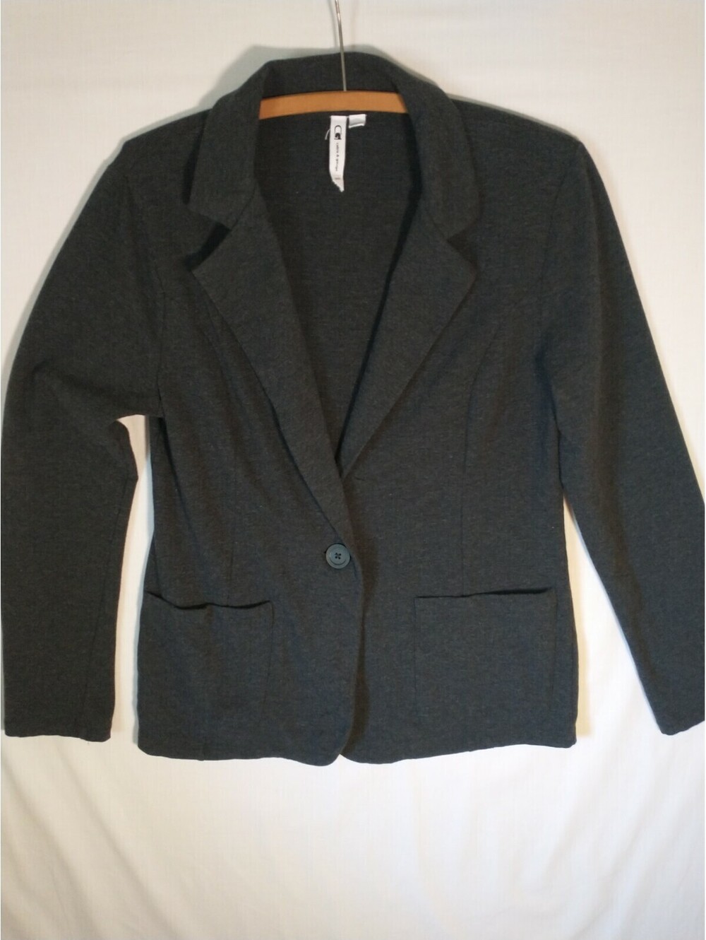 cable and gauge sweater /Jacket Double Breasted, Medium Grey, 95%Cotton